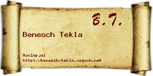 Benesch Tekla névjegykártya